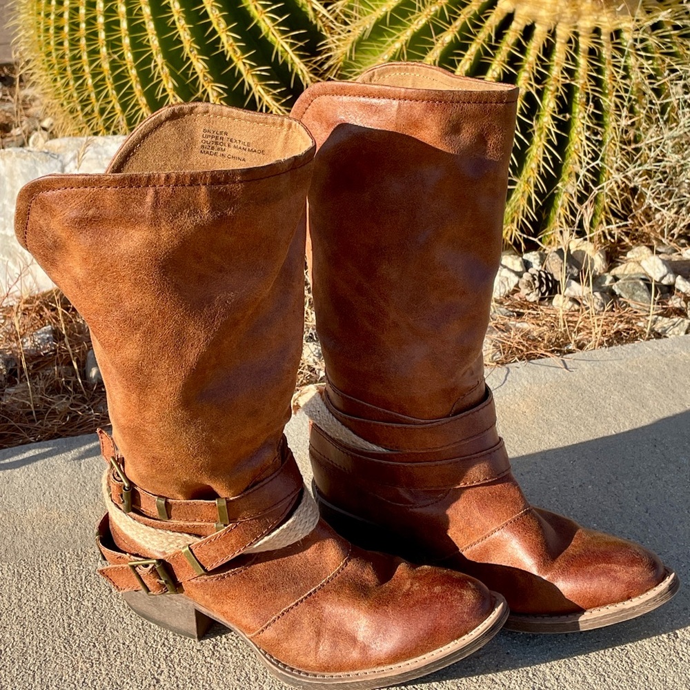 COCONUTS by MATISSE Skyler Boho Strappy Pirate Style BOOTS Size 6M